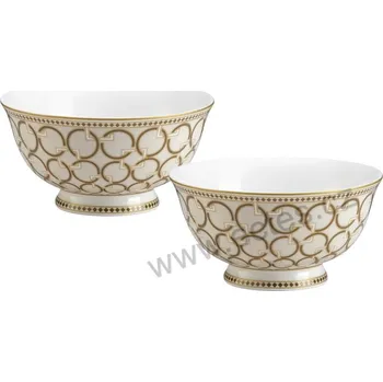 Pozzi M DECO porcelánové dezertní misky geometrický vzor kruhů a čtverců 250ml 2 ks