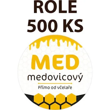 Etiketa na víčko - 1 bílá - Med medovicový ROLE 500 KS
