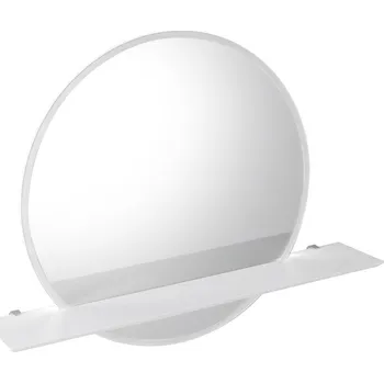 Zrcadlo SAPHO VISO kulaté zrcadlo s LED osvětlením a policí ø 80cm, bílá mat