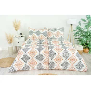 Povlečení Ložní povlečení bavlněné Stanex kosočtverce (LS270), 140 x 200 + 90 x 70, Zip