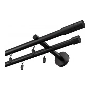 Garnýž Profilová hliníková garnýž dvojitá Elegant černá Techno