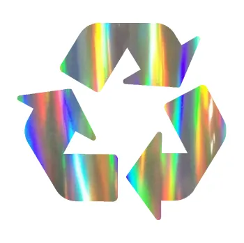 samolepka Recyklace 001 symbol (93 - Holografická) SAMOLEPKA NA AUTO, NÁLEPKA, FÓLIE, POLEP, TUNING, VLASTNÍ TEXT, TISK, AUTOSAMOLEPKY.cz, POLEPY, OBRÁZEK, LOGO, 3D STICKERS