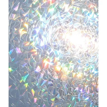 Holografická duhová fólie na okna – samolepicí dekorace s efektem (Chrání soukromí a rozzáří váš interiér – mění barvy podle světla a počasí.)