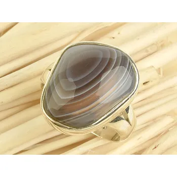 Prsten Stříbrný prsten s achátem vel.57 Ag 925/1000 7,5g