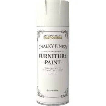 Barva na dřevo Barva na nábytek ve spreji Rust-Oleum Chalky Finish Furniture Paint, křídový mat, 400 ml Barva: Antique White / antická bílá