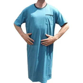 Pánská noční košile xcena Noční bavlněná panská košile tyrkysová Velikost: XXXL