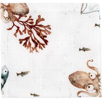 Dětská deka Mimilove Mušelínová plenka 75x75 cm Oceán White