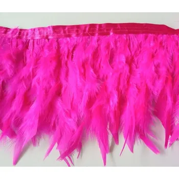 Prýmek z krůtího peří 12-15 cm, fuchsiový