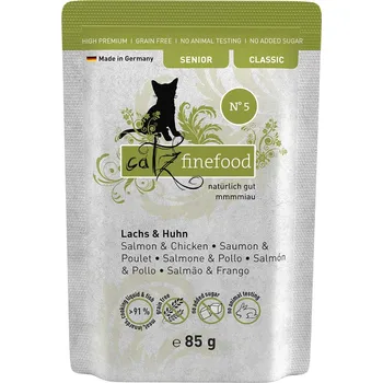 Krmivo pro kočku catz finefood Senior No.05 losos a kuře 16× 85 g