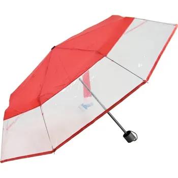 Deštník Dámský skládací deštník červený (U-88 Deštník pro dámy mini skládací)