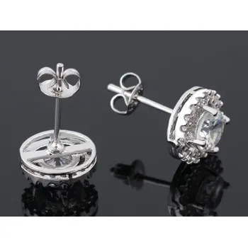 Náušnice B-TOP Dámské náušnice ZIRCON STYLE - pozlacené Druh barvy: Stříbrná