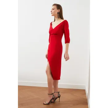 Dámské šaty Dámské šaty Trendyol Drape Detailed Trendyol tmavě červená | červená 2291804