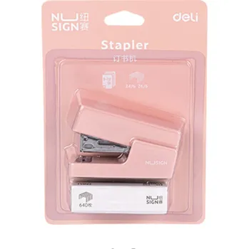 Mini sešívačka s extra sponami (růžová)