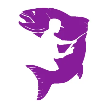 Polep vozidla SAMOLEPKA Rybář 020 pravá (14 - fialová) NA AUTO, NÁLEPKA, FÓLIE, POLEP, TUNING, VLASTNÍ TEXT, TISK, AUTOSAMOLEPKY.cz, POLEPY, OBRÁZEK, LOGO, SAMOLEPKY