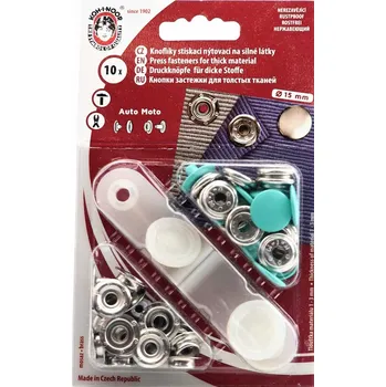 Nýt Kohinoor Druky kovové 15 mm, tyrkysové