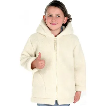 Dívčí bunda Dětská zimní bunda z ovčí vlny 116 -122 bílá, Barevné varianty Bílá, Velikosti 116 200-100-00176