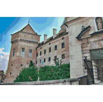Malování podle čísel - Bojnický hrad 2 Velikost: 40x60cm, Rámování: Pouze srolované plátno