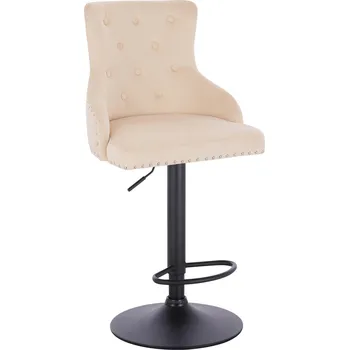 Barová židle Barová židle Sogne velur krémová - na černém talíři