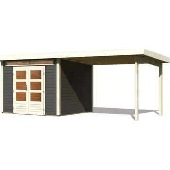 Zahrada dřevěný domek KARIBU KANDERN 6 + přístavek 320 cm (9239) terragrau