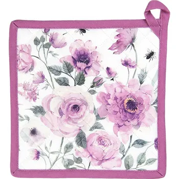 Chňapka Clayre & Eef, Holandsko Clayre & Eef - Podložka pod hrnec nebo chňapka ROSES AND BUTTERFLIES - 20*20 cm