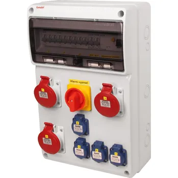 modulární přístroj a rozvaděč v6672 - ZSFV40300000.1 /3952 Zásuvková skříň IP44 jištěná s chráničem 40/4/003 a hl. vypínač