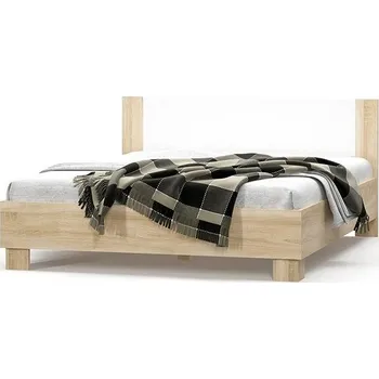 Postel Nejlevnější nábytek Kabir s roštem 180 × 200 cm, dub sonoma/bílá