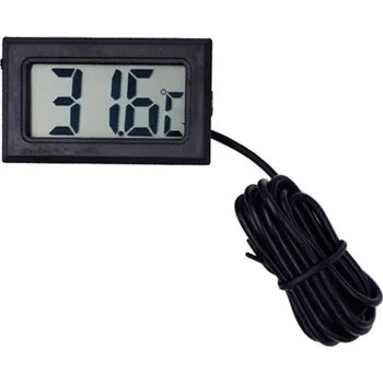 Kuchyňský teploměr Digitální teploměr -50°C - 110°C, černý, 2 metry