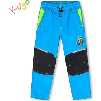 Chlapecké zateplené šusťákové kalhoty KUGO DK7119, tyrkysové