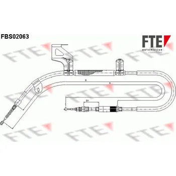 Brzdový systém Tažné lanko, parkovací brzda FTE 9250065
