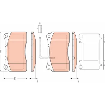 Brzdová destička Sada brzdových destiček, kotoučová brzda TRW GDB1645