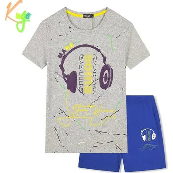 Chlapecké pyžamo Chlapecké letní pyžamo KUGO WT7306, šedo-modré