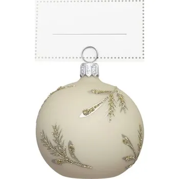 Bytová dekorace Jmenovka platinová s dekorem větviček