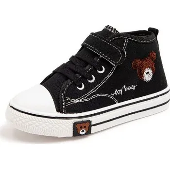 Dětská treková obuv Čína Dětské kotníkové plátěné tenisky (sneakers) - medvídek Barva: Černá, Velikost: 26 (16 cm)