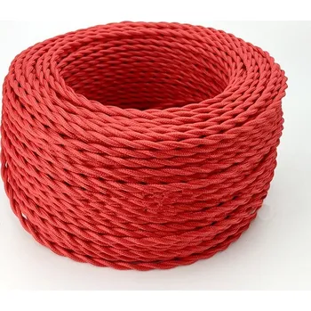 elektrický kabel Retro kabel spirálový, vodič s textilním obalem 2x0.75mm², červený