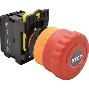 tlačítko Tracon NYG3-ETLR Nouzové tlačítko, podsvícenés aretací, červené 1×NC, 5A/230V AC-15, 40mm, IP65, LED 230V AC/DC (Tracon NYG3-ETLR)