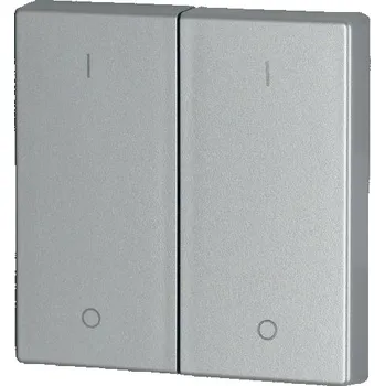 vypínač Kryt RF tlačítka 2x1/2 55x55mm 1-0. Stříbrná. Matná | CWIZ-02/13