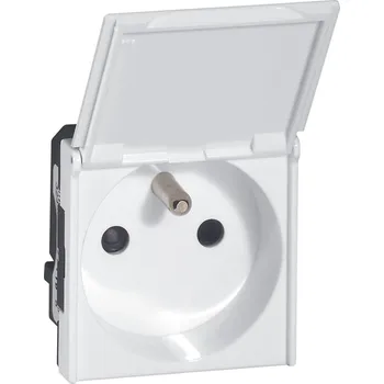 Elektrická zásuvka LEGRAND Zásuvka MOSAIC 2P+T s krytkou bílá 278149L