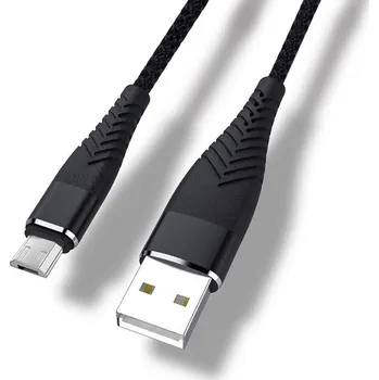 Datový kabel Nabíjecí a datový kabel, MicroUSB, černý, 3m
