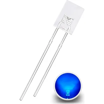 Polovodič LED Dioda obdélníková 2x5x7mm, Modrá čirá