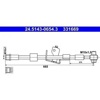 Brzdová hadice Brzdová hadice ATE 24.5143-0654.3
