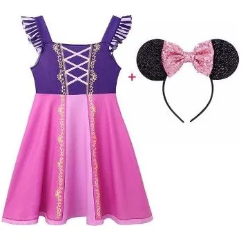 Karnevalový kostým Dívčí letní šaty/kostým s čelenkou, princezny Disney Varianta: princezna Locika, Velikost: 150 (9-10 let)