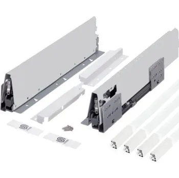 Zásuvkový kontejner Strong výsuv StrongBox 550/204mm, šedý, dvojtý hranatý reling
