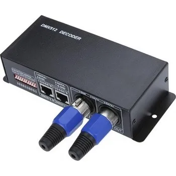 LED páska DMX 512 ovladač pro RGB Pásky, 3 kanály 8A