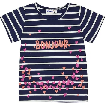 Chlapecké tričko Dívčí tričko - Winkiki WKG 91362, tmavě modrá / pruh Barva: Modrá, Velikost: 104