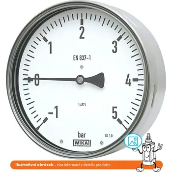 Příslušenství pro vysokotlaký čistič Wika Manometr robustní zadní 0/6 bar - 160 - 1/2"