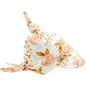 Kojenecký body Dětský bavlněný šátek s kšiltem na zavazování, Premium Baby Nellys, růže, Velikost koj. oblečení 92-98 (18-36m)