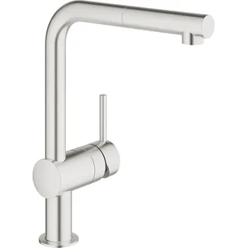 Vodovodní baterie GROHE 30437DC0 Baterie VENTO L-výpusť s vytahovacím perlátorem supersteel (GROHE 30437DC0 Baterie VENTO L-výpusť s vytahovacím perlátorem supersteel)