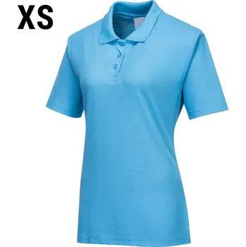 Dámské tričko G.Gastro Ladies' Uniform Polo Shirt – Sky Blue - Size XS - Short Sleeve - 65/35 Polycotton