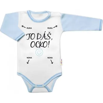 Body dlouhý rukáv s vtipným textem Baby Nellys, TO DÁŠ OCKO, kluk, Velikost koj. oblečení 74 (6-9m)