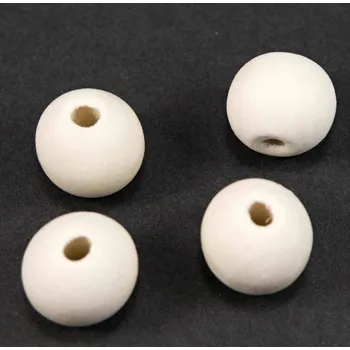 Dětské navlékací korálky Dřevěný korálek - bílé dřevo - průměr 1,8 cm
